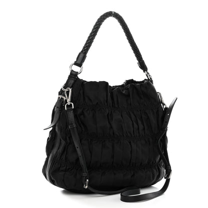 Prada Tessuto Nylon Gaufre Hobo Black 3 of 11