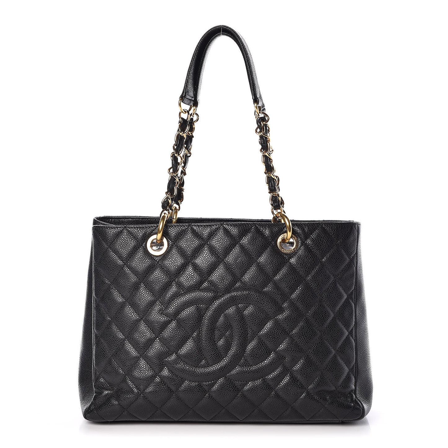 Caviar Quilted Grand Shopping Tote GST Black