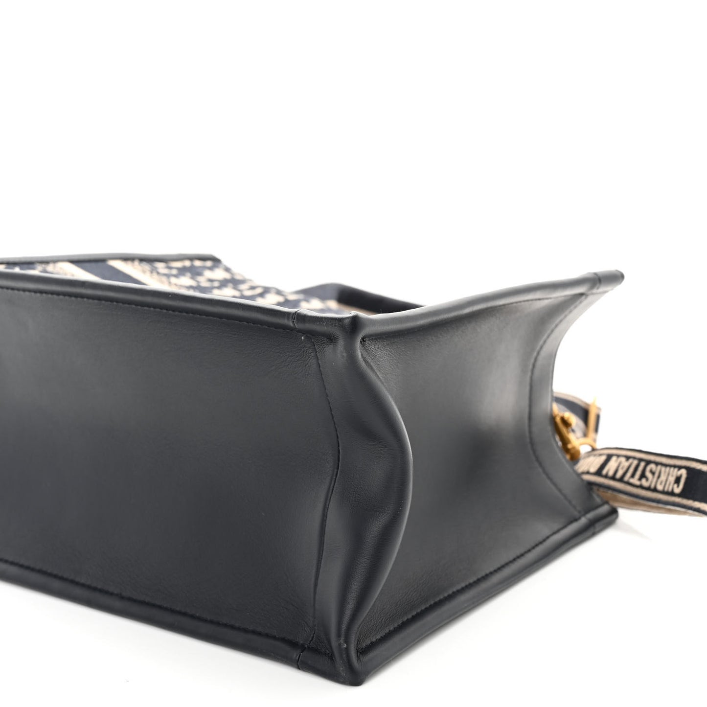 Oblique Calfskin Small Book Tote With Strap Blue Multicolor