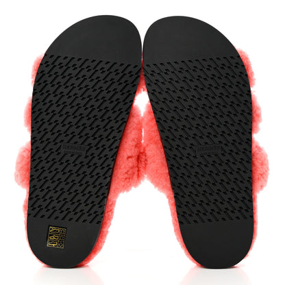 Hermes Woolskin Womens Chypre Sandals 40 Rose Du Desert 5 of 9