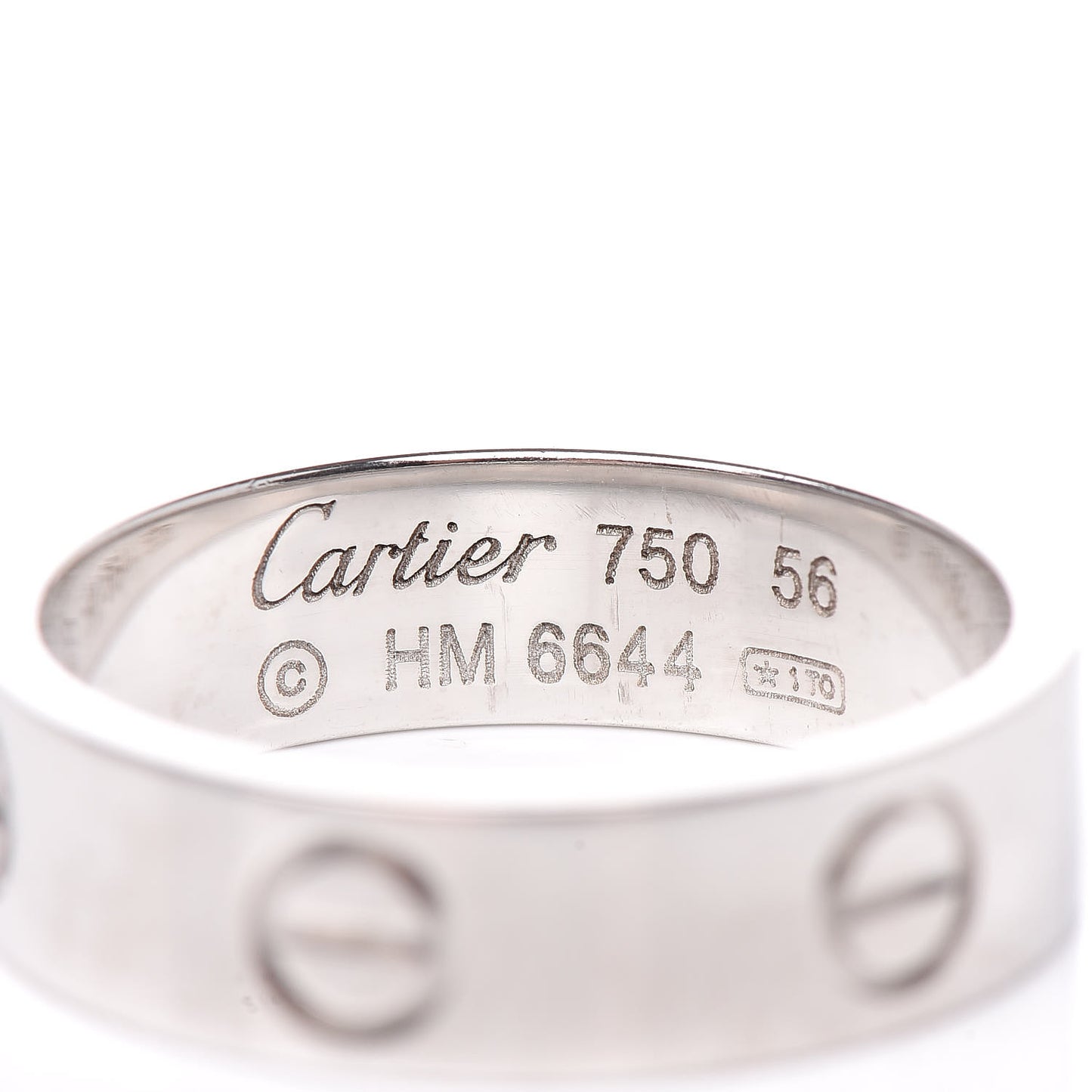 18K White Gold 5.5mm LOVE Ring 56 7.5
