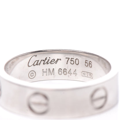 Cartier 18K White Gold 5.5mm LOVE Ring 56 7.5 4 of 5