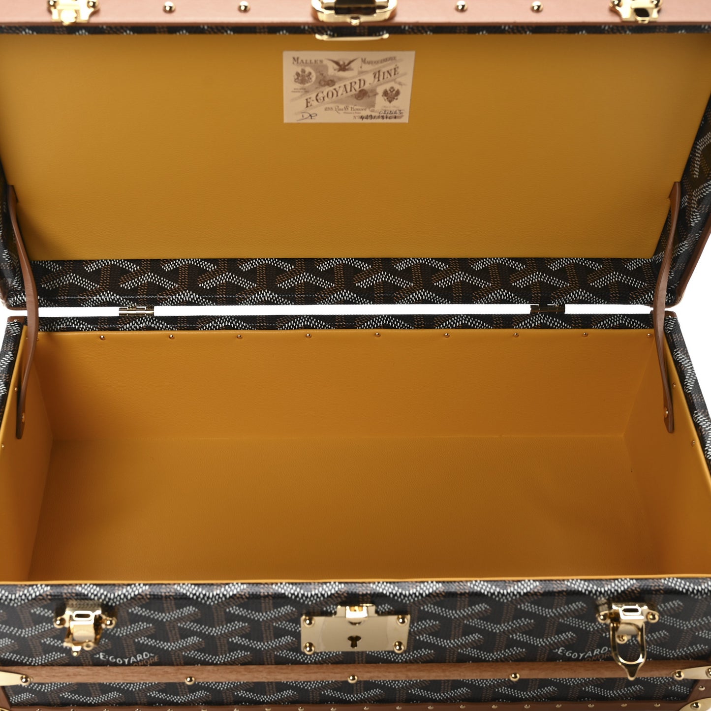 Goyardine 352 Trunk Black Tan