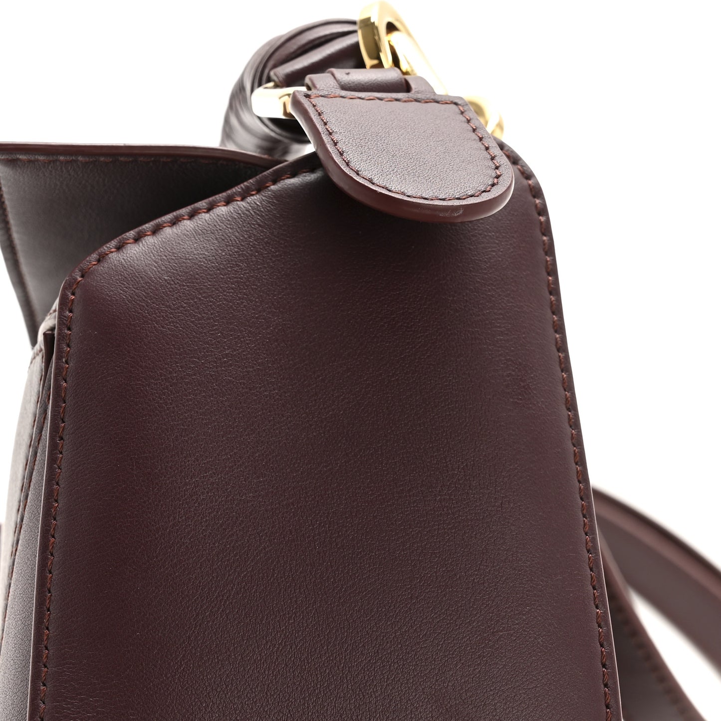 Calfskin Small Woven Puzzle Bag Dark Burgundy