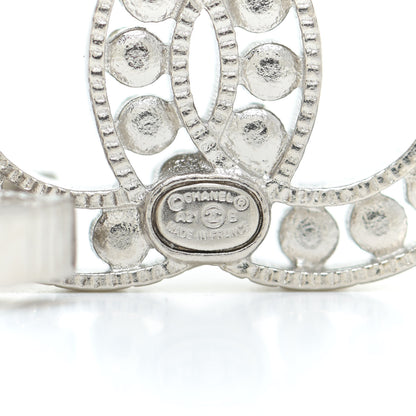 Chanel Crystal CC Earrings Silver 4 of 5