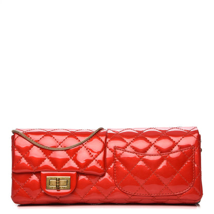 Chanel Patent Quilted Reissue Flap Clutch Red 1 of 8