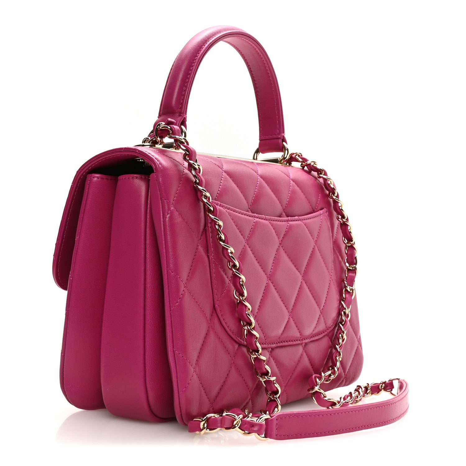 Chanel Lambskin Quilted Small Trendy CC Flap Dual Handle Bag Dark Pink 3 of 11