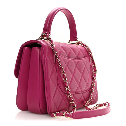 Chanel Lambskin Quilted Small Trendy CC Flap Dual Handle Bag Dark Pink 3 of 11
