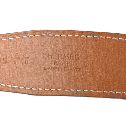 Hermes Epsom Chamonix 32mm H Belt 90 White Gold 3 of 4
