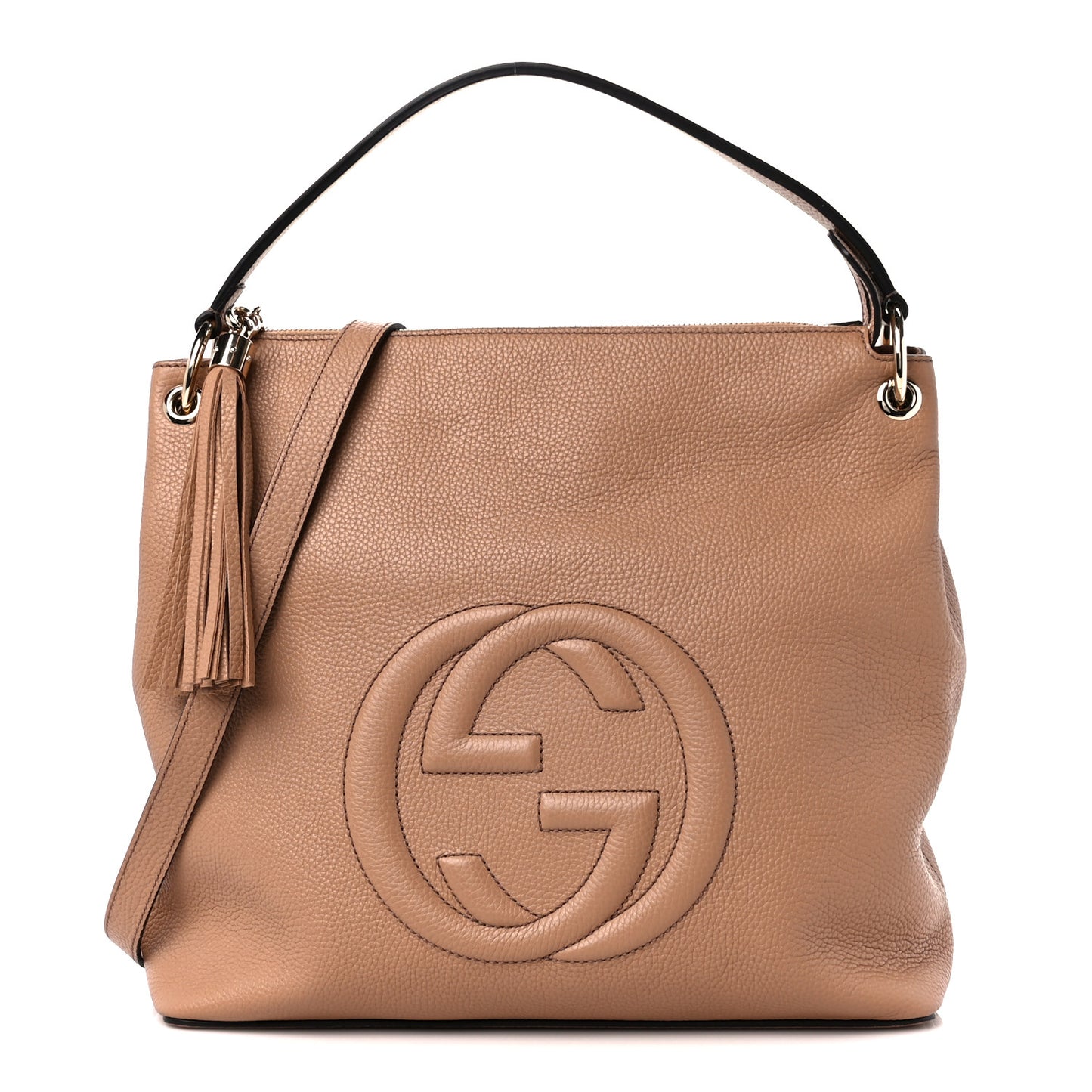 Pebbled Calfskin Large Soho Hobo Camelia