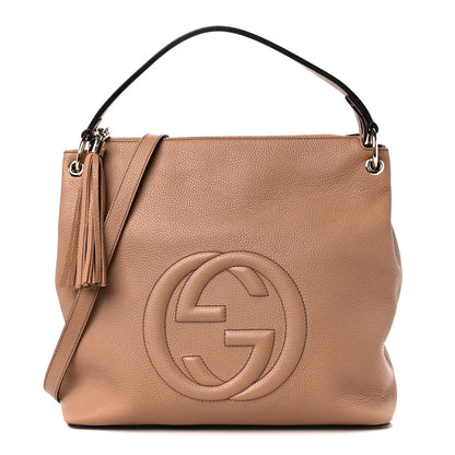 Gucci Pebbled Calfskin Large Soho Hobo Camelia 1 of 11