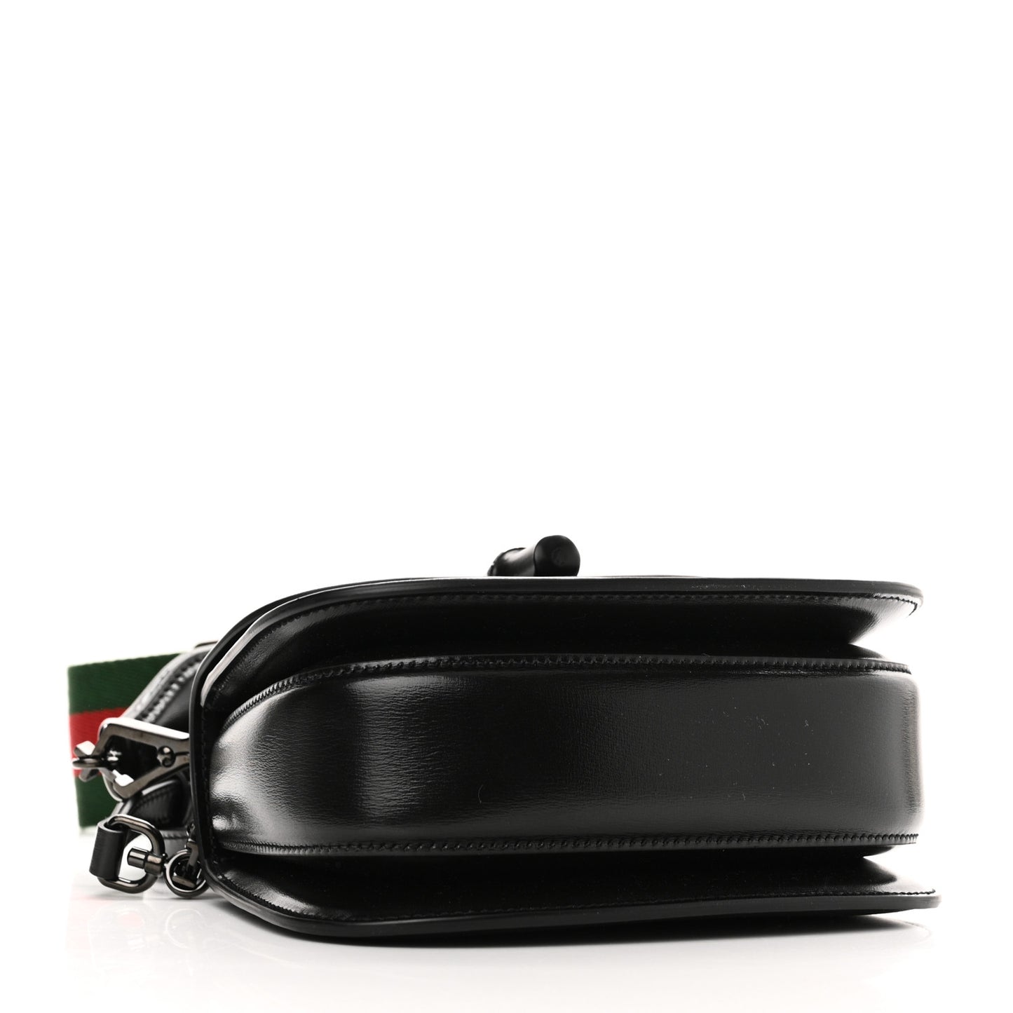 Boarded Dyana Lux Calfskin Web Monochrome Mini Bamboo 1947 Top Handle Bag Black