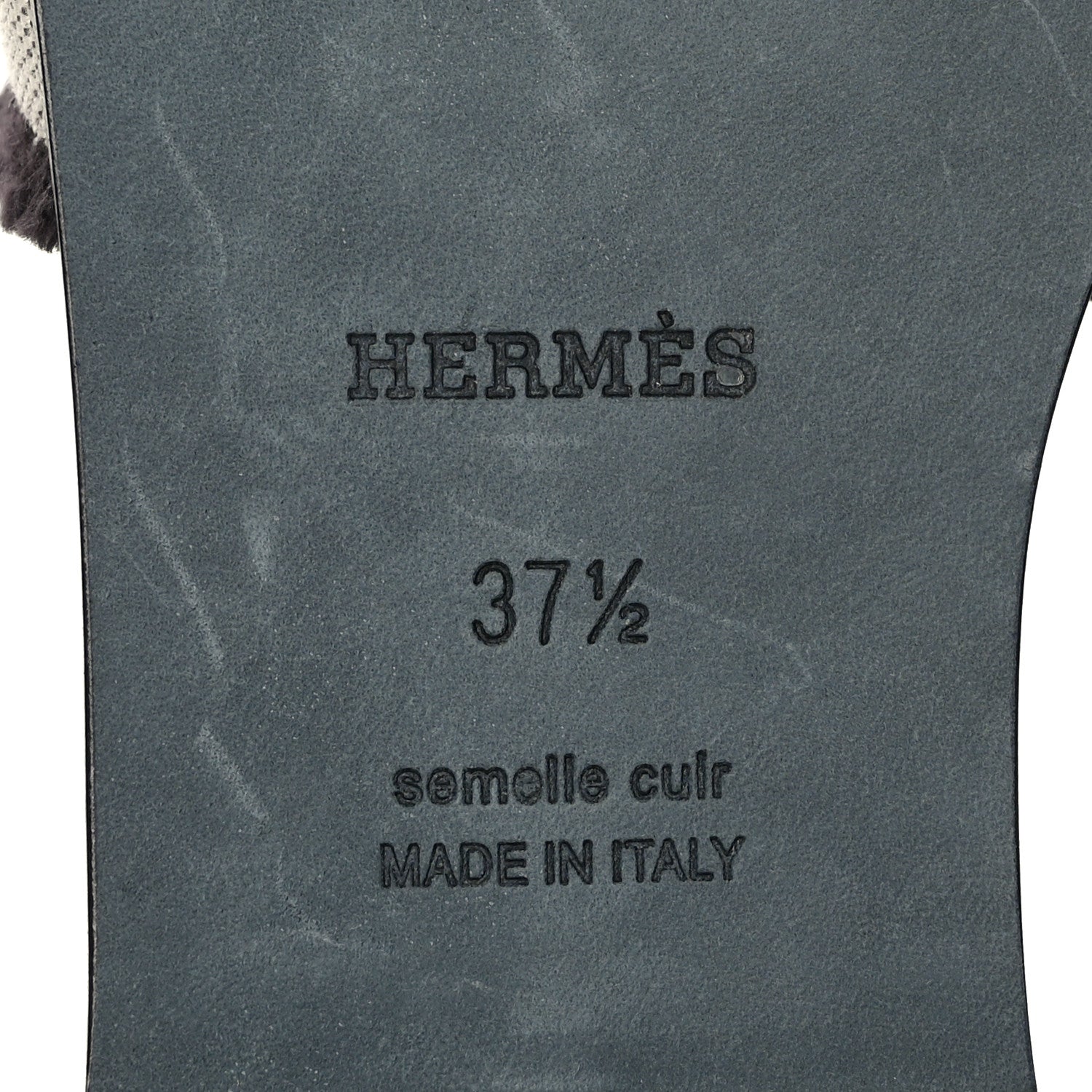 Hermes Toile H Oran Fringe Sandals 37.5 Prunoir 7 of 9