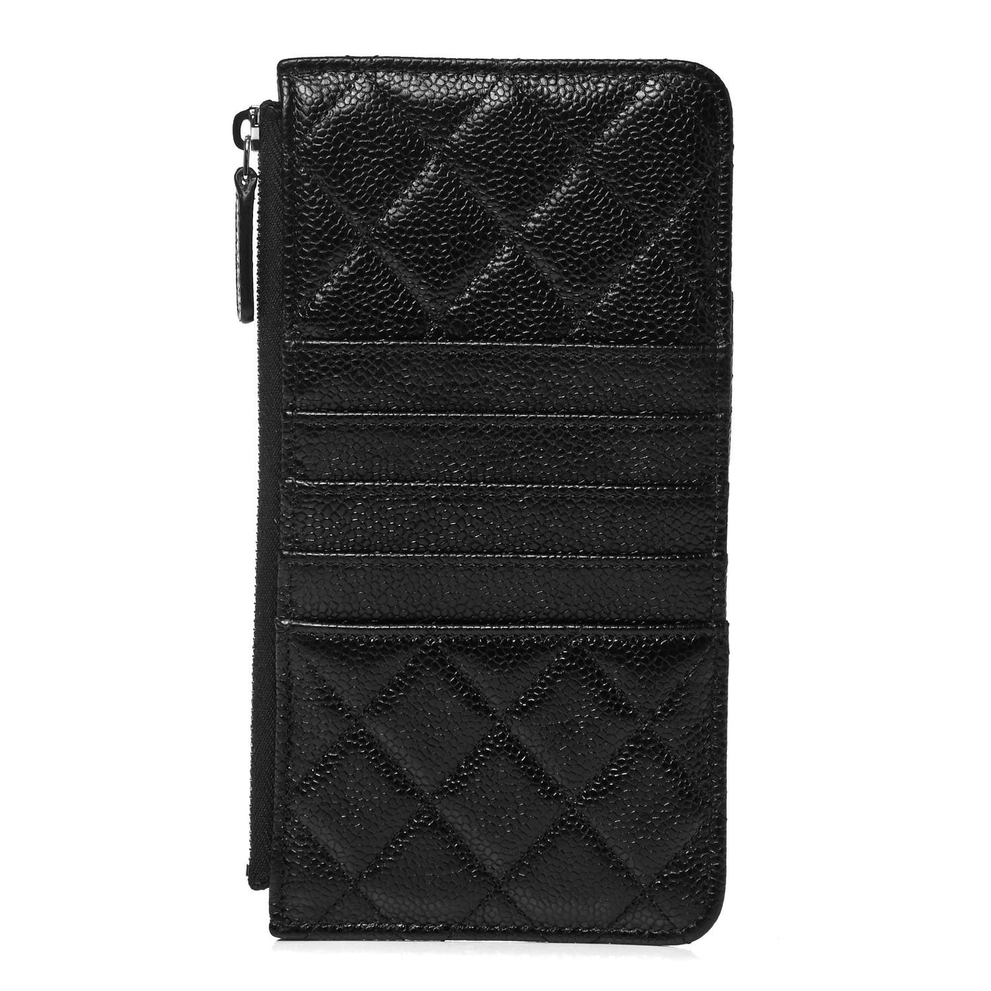 Caviar Quilted Classic Flat Wallet Pouch So Black