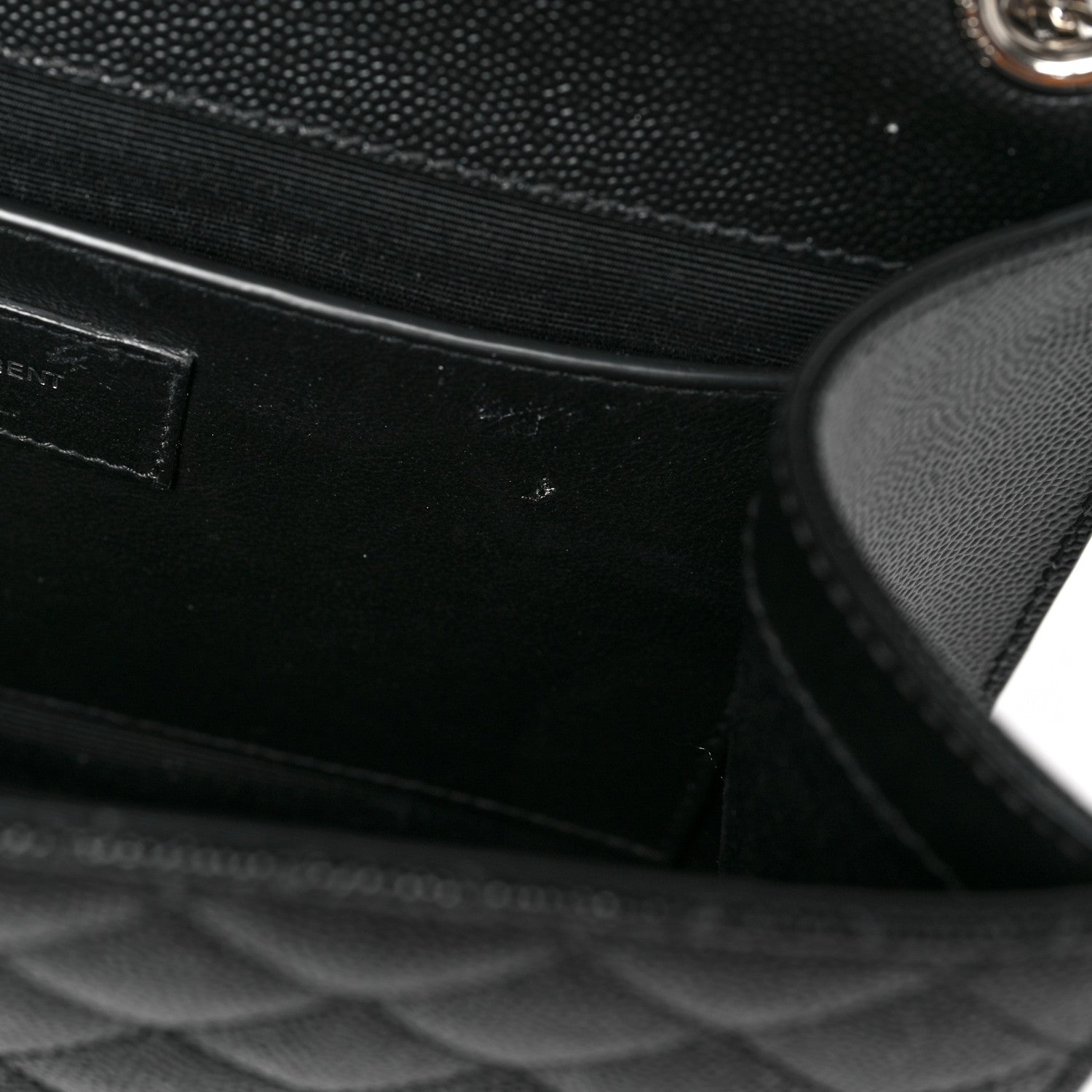 Saint Laurent Grain De Poudre Textured Mixed Matelasse Triquilt Medium Monogram Satchel Black 9 of 9
