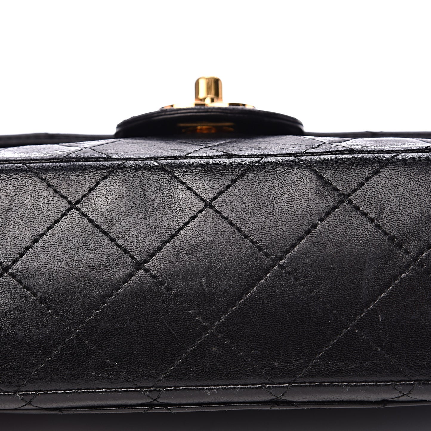 Lambskin Quilted Small Double Flap Black