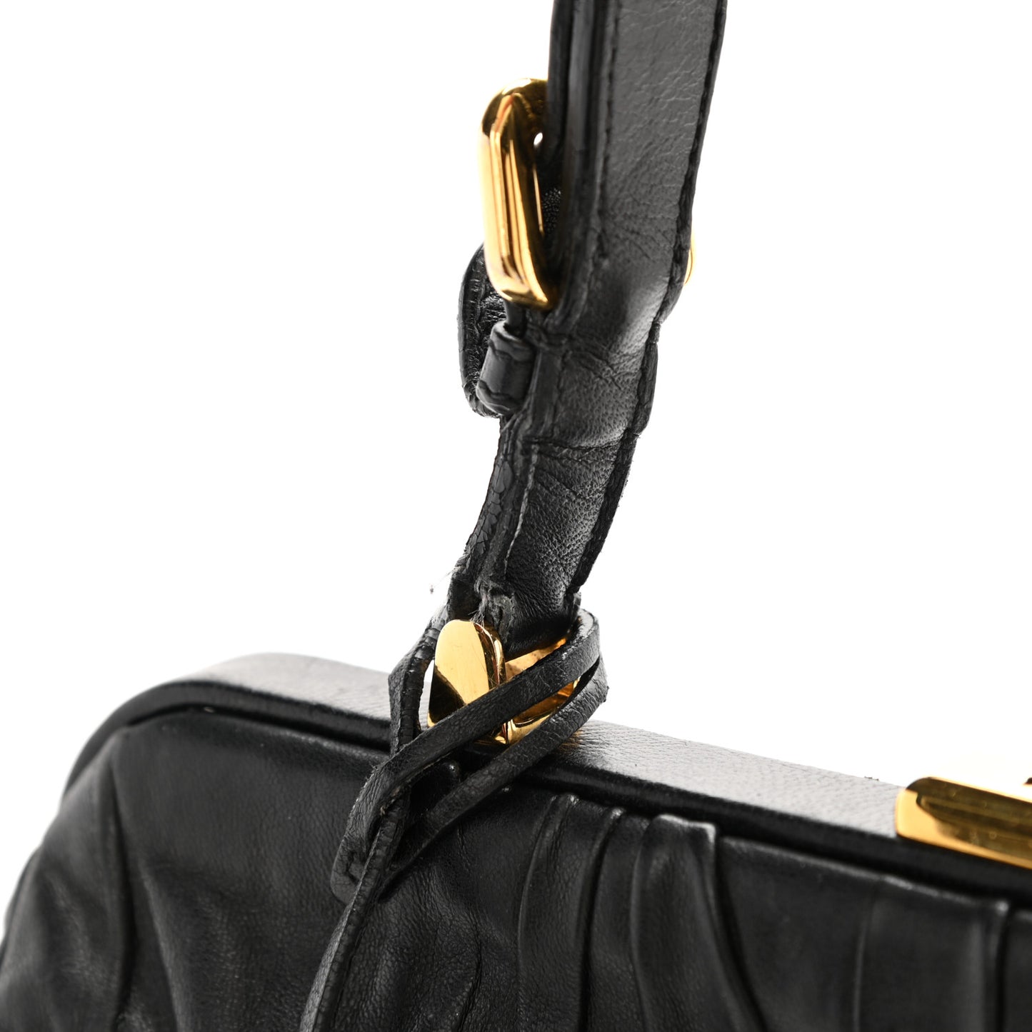 Nappa Dressy Gaufre Framed Tote Black