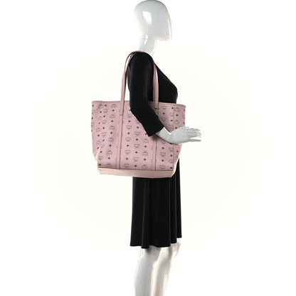 MCM Visetos Toni Shopper Tote Powder Pink 2 of 11
