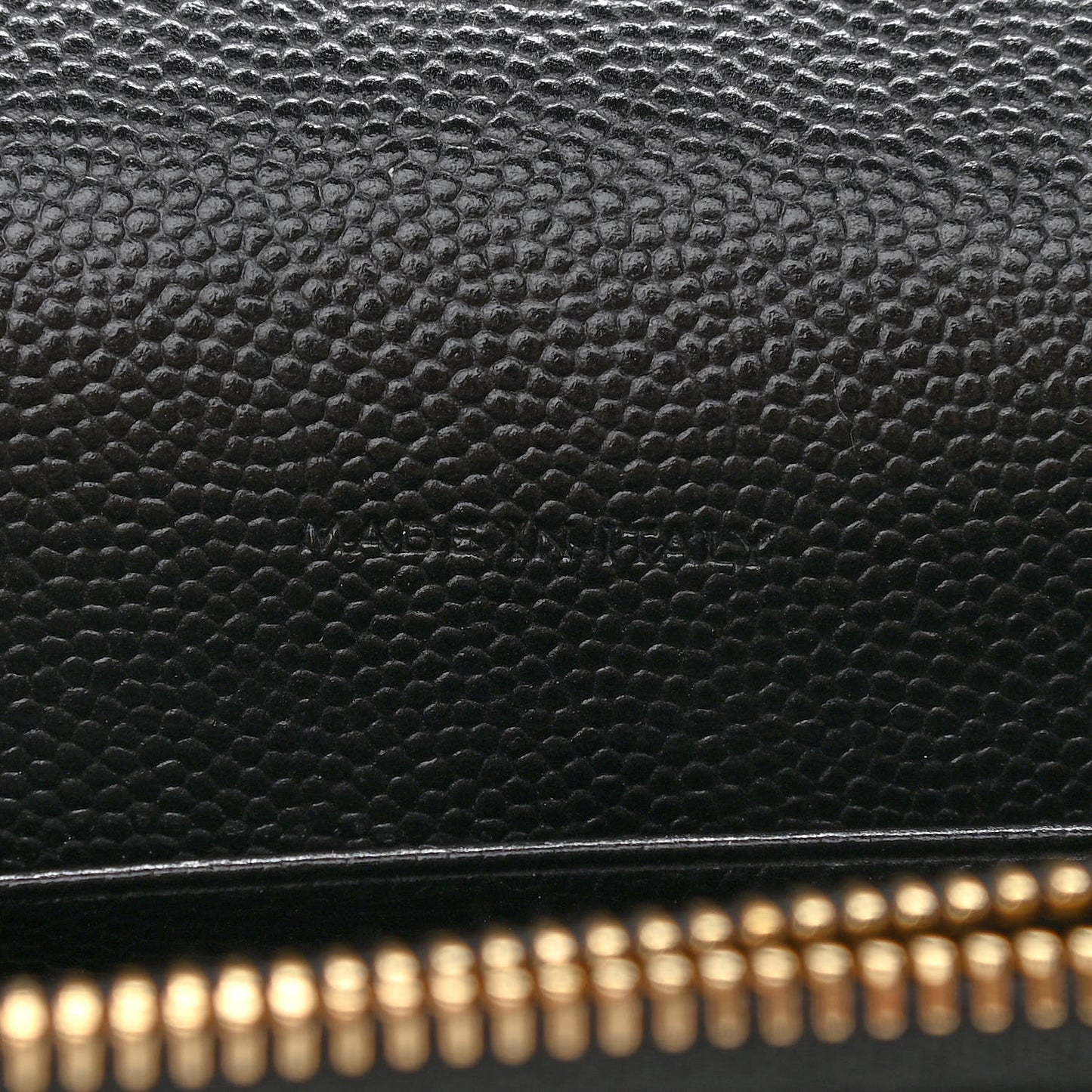 Grain De Poudre Matelasse Chevron Monogram Envelope Chain Wallet Black