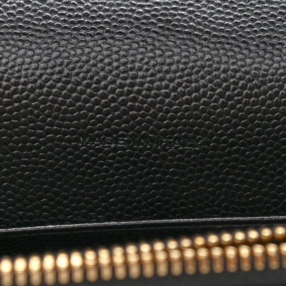 Saint Laurent Grain De Poudre Matelasse Chevron Monogram Envelope Chain Wallet Black 7 of 12