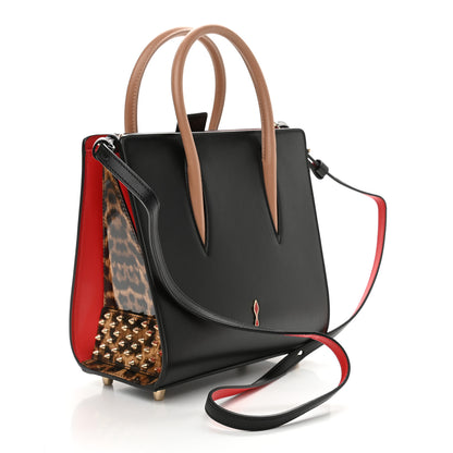 Christian Louboutin Calfskin Patent Leopard Studded Small Paloma Black 3 of 9