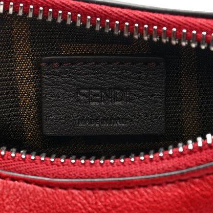 Fendi Vitello Grace New Matte Nano Fendigraphy Hobo Charm Scarlet Sage 7 of 8