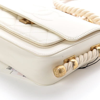 Chanel Crumpled Calfskin En Vogue Rope Flap White 8 of 9