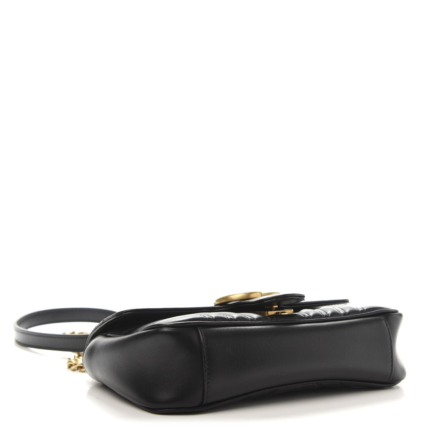 Calfskin Matelasse Mini GG Marmont Shoulder Bag Black