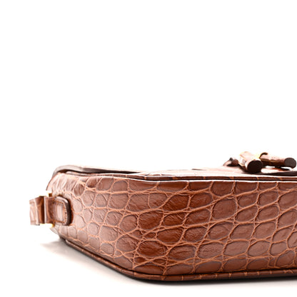 Celine Calfskin Crocodile Embossed Medium Tassel Bag Tan 8 of 9