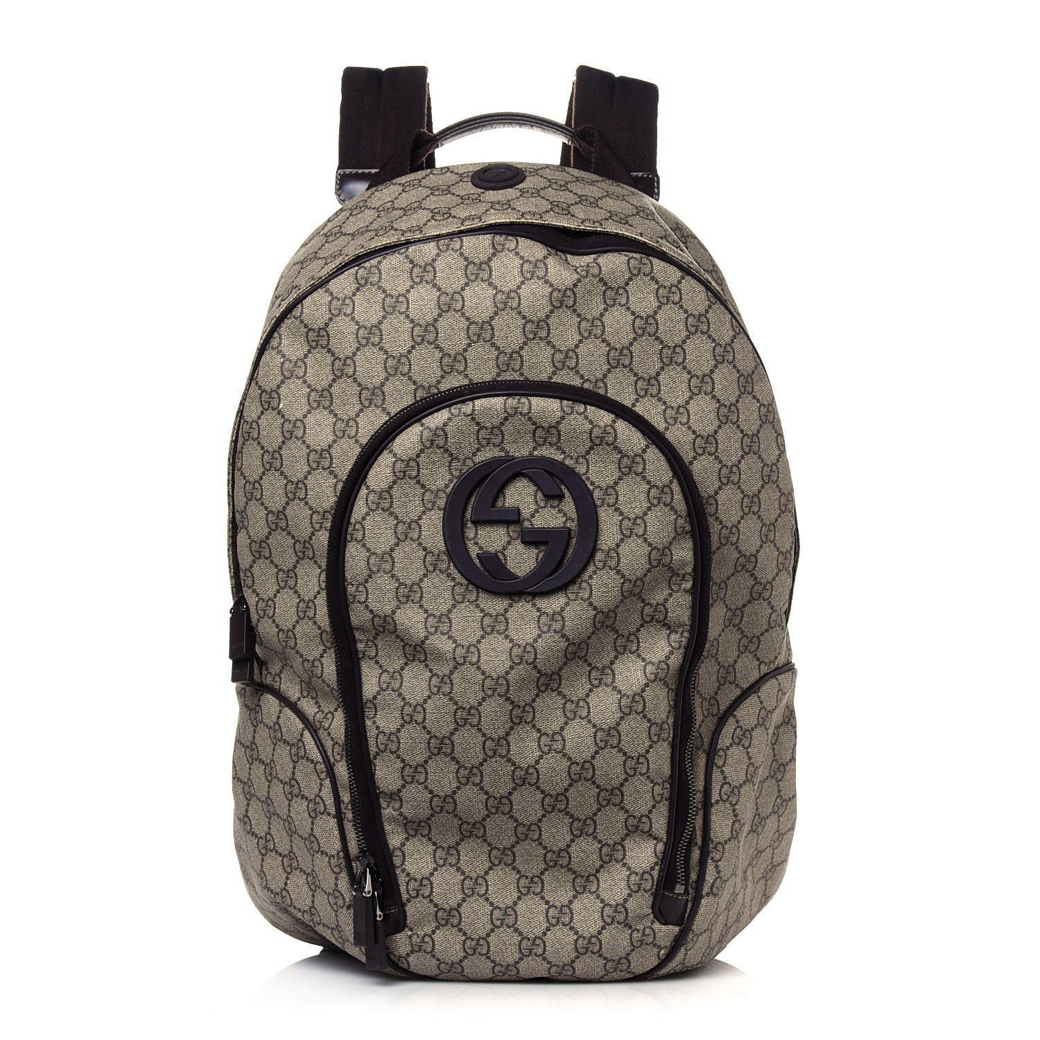 Gucci GG Plus Monogram Interlocking G Medium Backpack Dark Brown 1 of 15