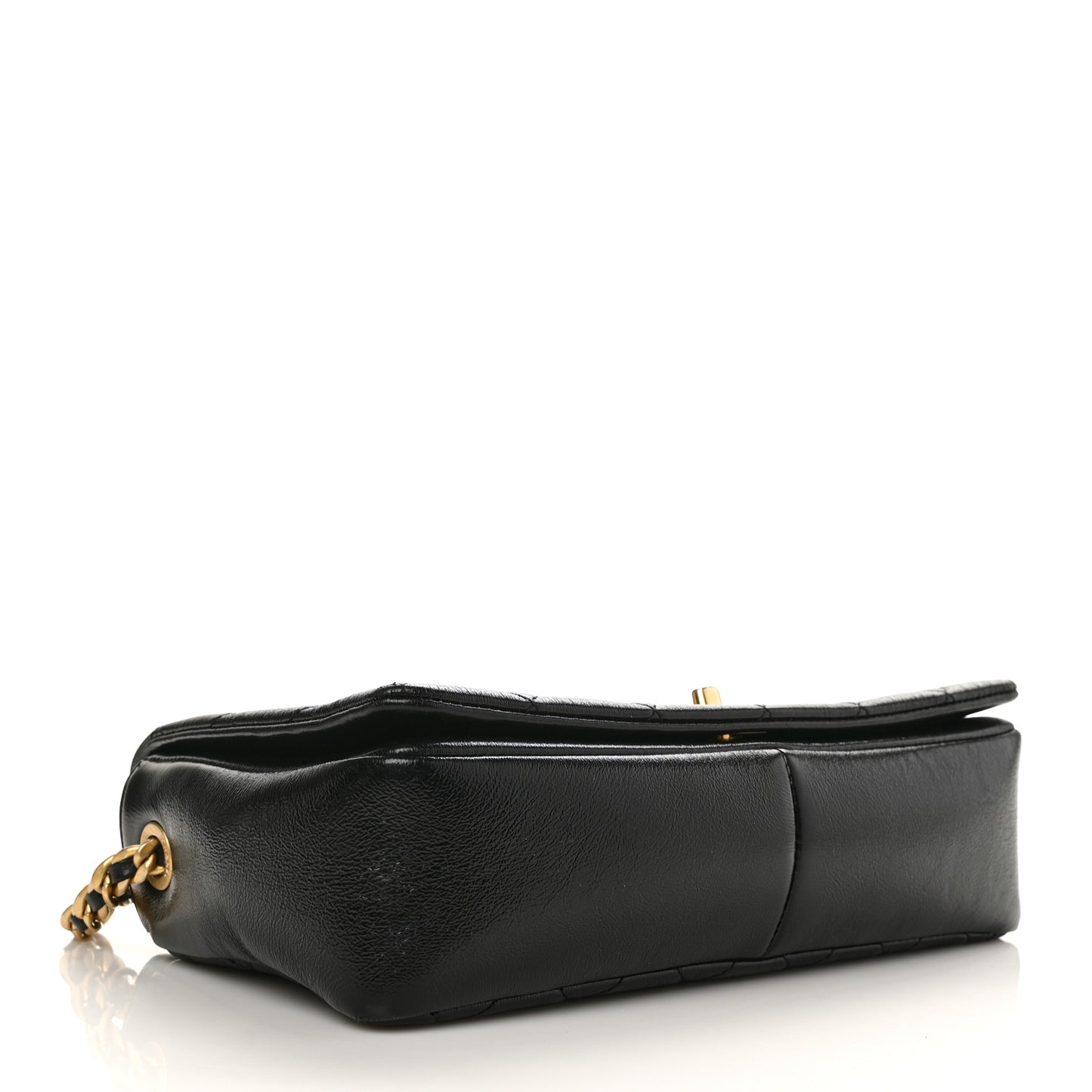 Shiny Lambskin Quilted Medium Fashion Therapy Flap Bag Black