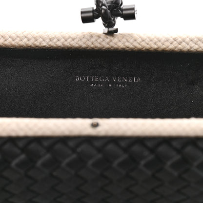 Bottega Veneta Intrecciato Silk Raffia Faille Knot Clutch Black 6 of 7