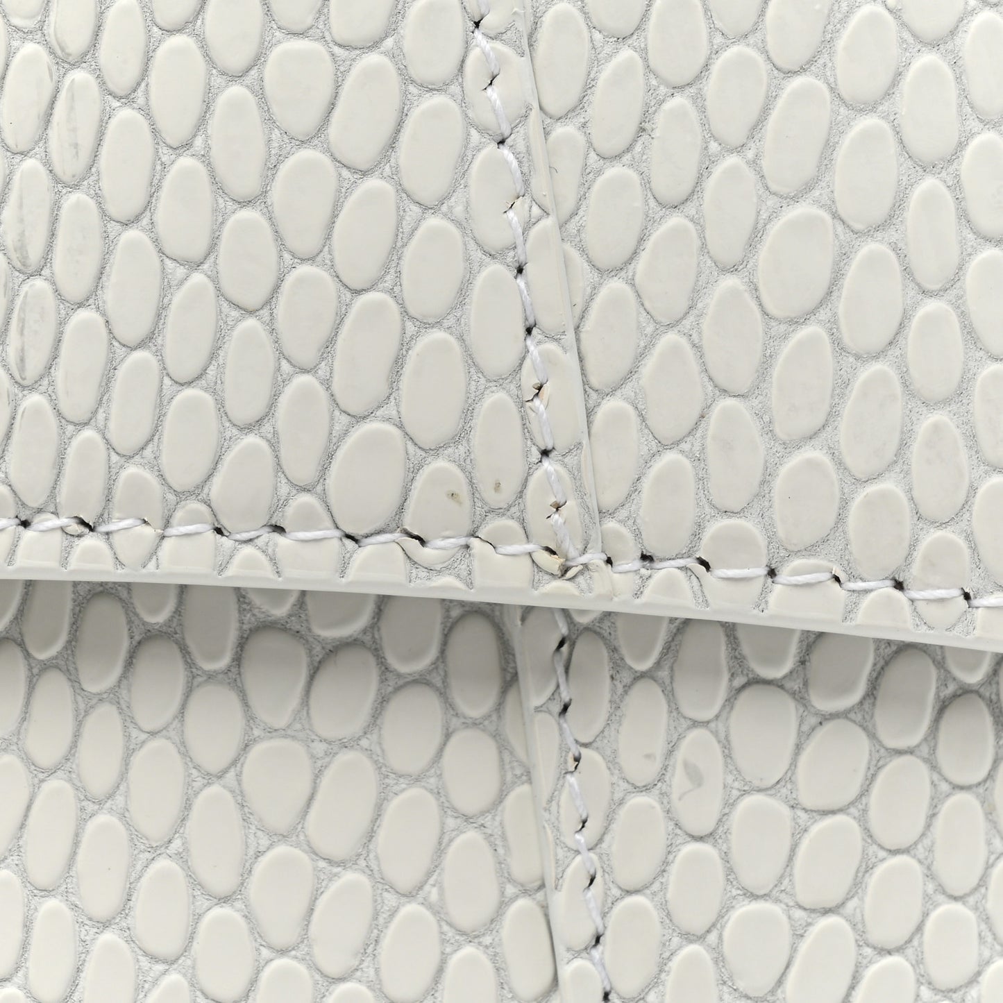 Matte Calfskin Snake Embossed Tonal B Small Hourglass Top Handle Bag Optic White