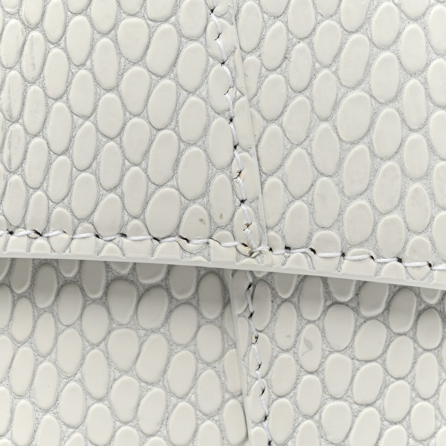 Balenciaga Matte Calfskin Snake Embossed Tonal B Small Hourglass Top Handle Bag Optic White 9 of 10