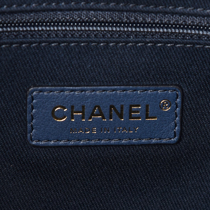 Chanel Lurex Canvas Small Deauville Tote Navy Blue Gold 6 of 12
