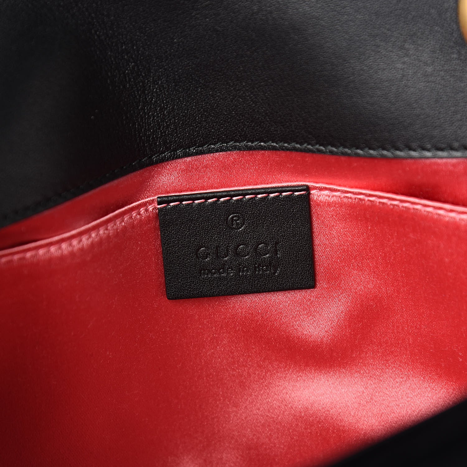 Gucci Velvet Matelasse Mini GG Marmont Shoulder Bag Black 6 of 11