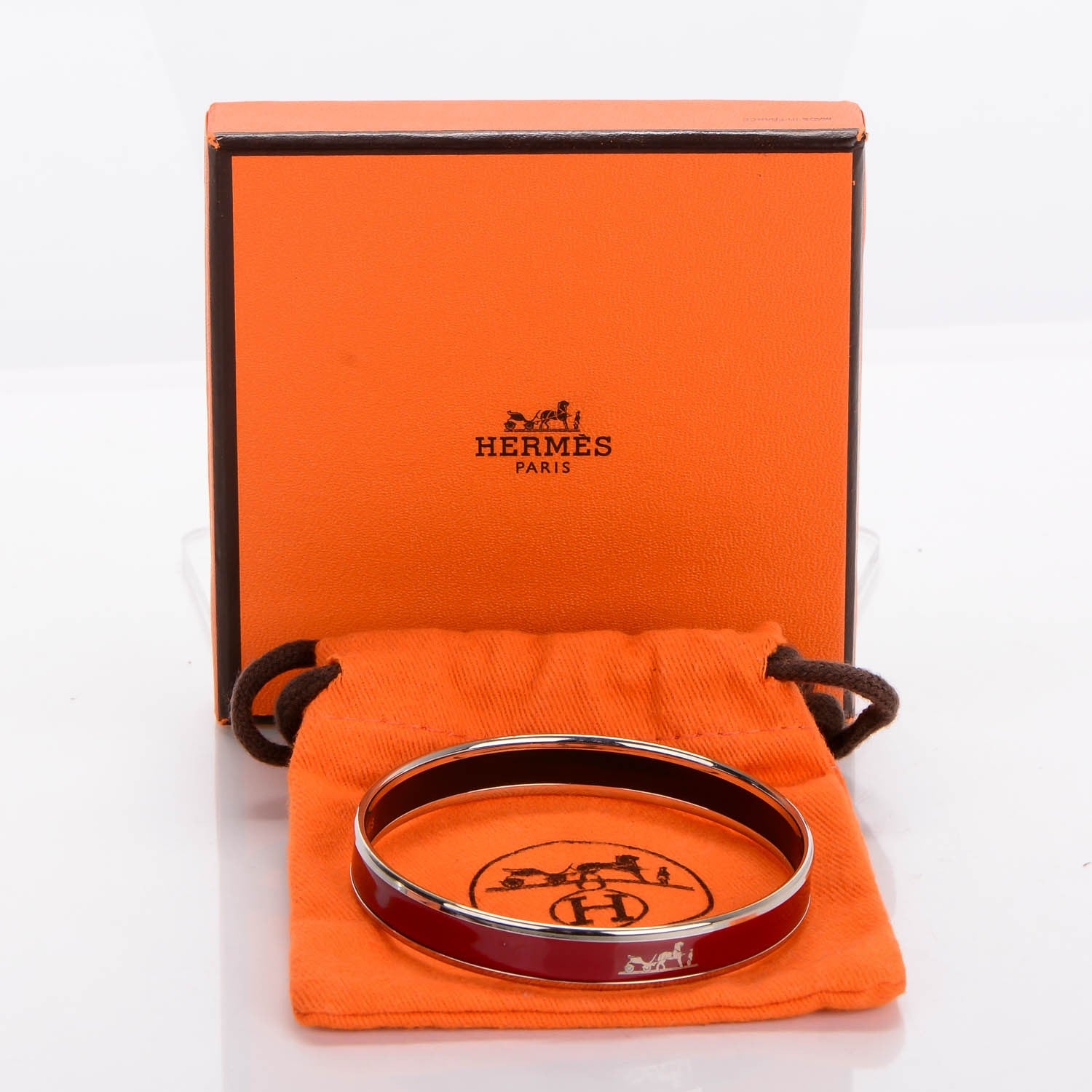 Hermes Enamel Printed Narrow Caleche Bracelet 65 6 of 6