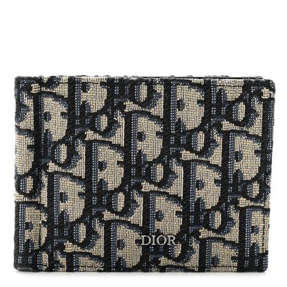 Christian Dior Oblique Bill Clip Wallet Beige Black 1 of 9