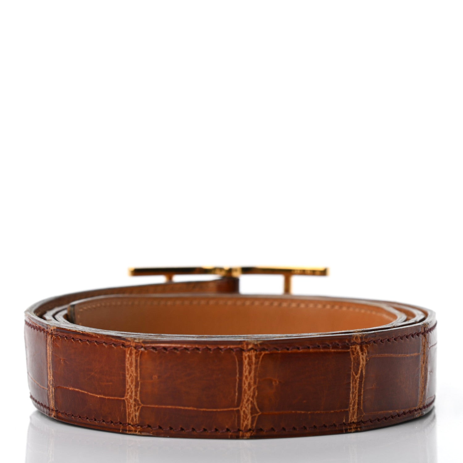 Hermes Matte Porosus Crocodile 32mm Belt 95 Etrusque 2 of 4