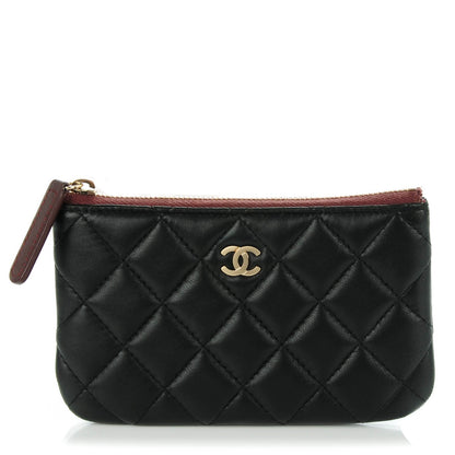 Chanel Lambskin Quilted Coin Purse Case Black 1 of 7