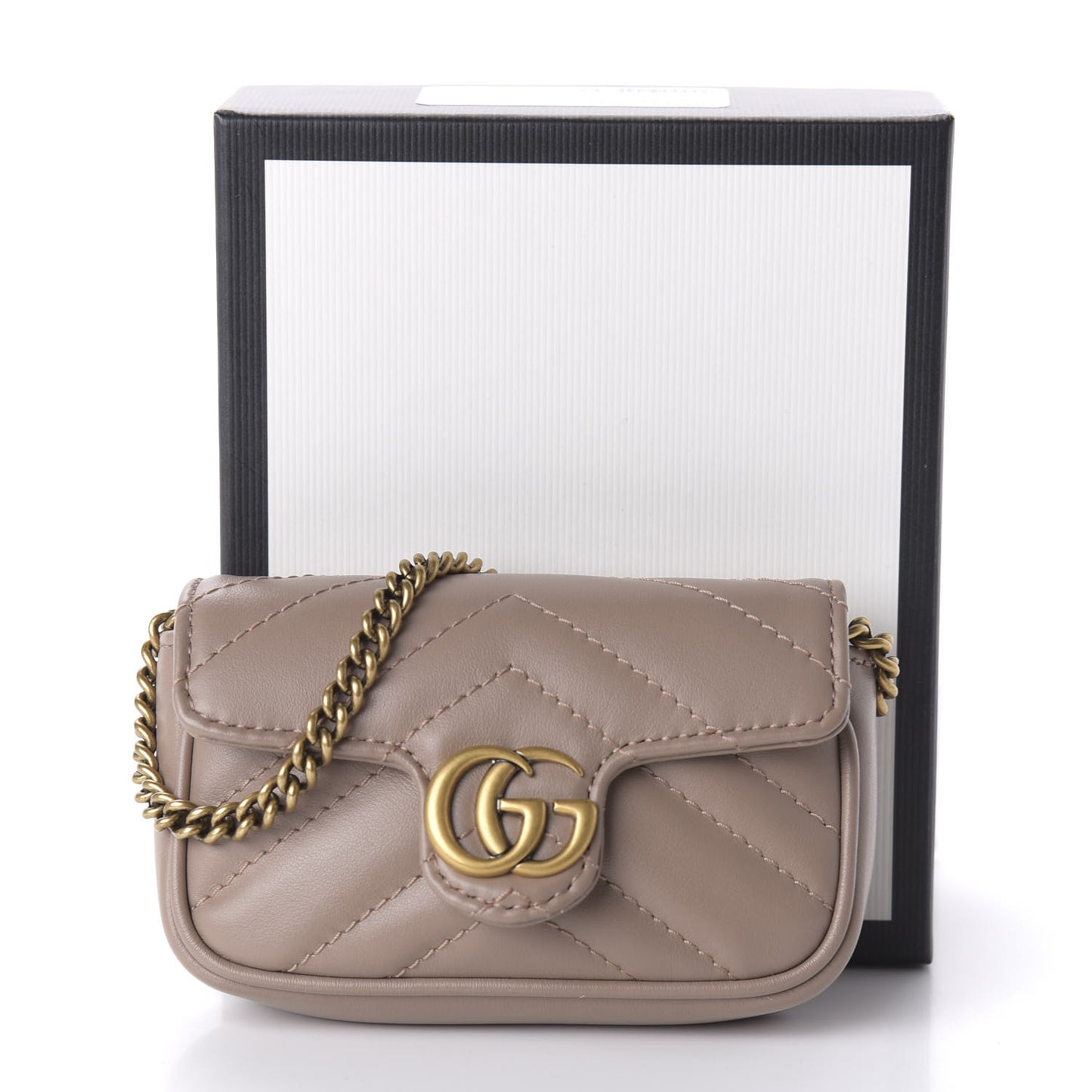 Calfskin Matelasse Heart GG Marmont 2.0 Coin Purse On A Chain Porcelain Rose