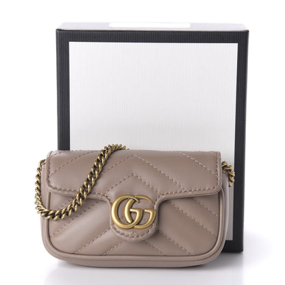 Gucci Calfskin Matelasse Heart GG Marmont 2.0 Coin Purse On A Chain Porcelain Rose 10 of 10