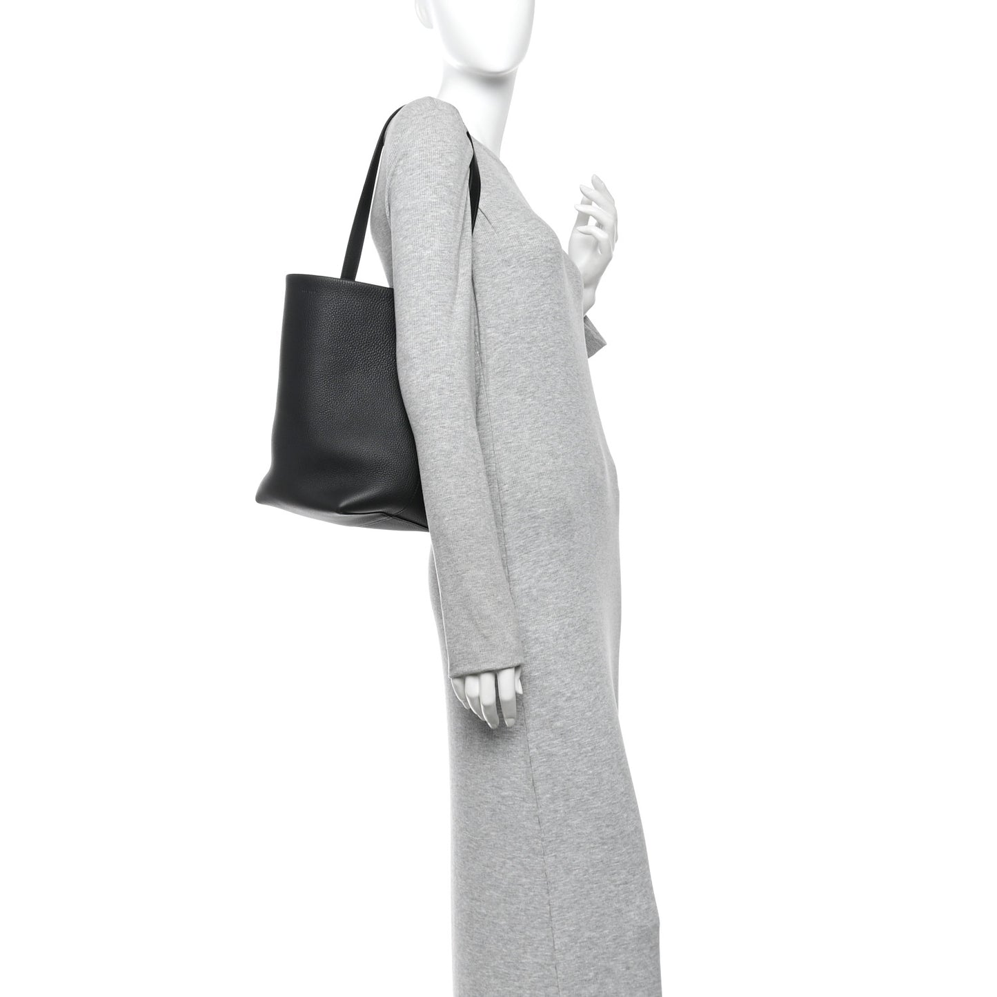 Grained Calfskin Medium N/S Park Tote Black