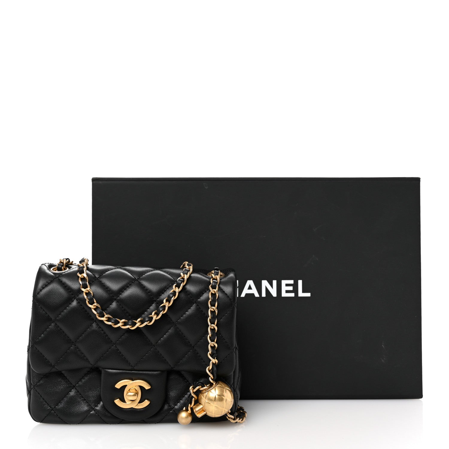 Chanel Lambskin Quilted Mini Pearl Crush Flap Black 12 of 12