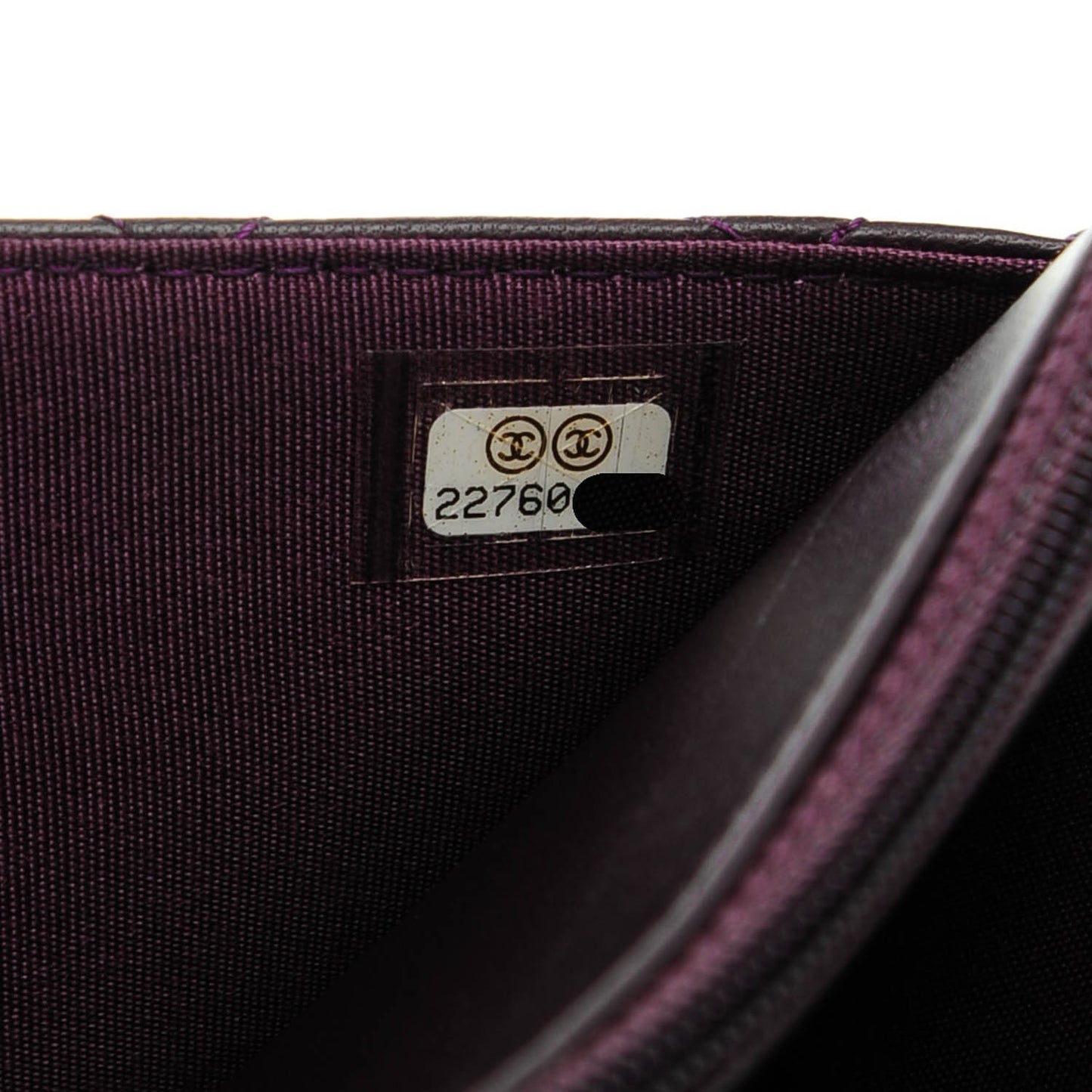 Lambskin Quilted Boy Wallet On Chain WOC Dark Purple
