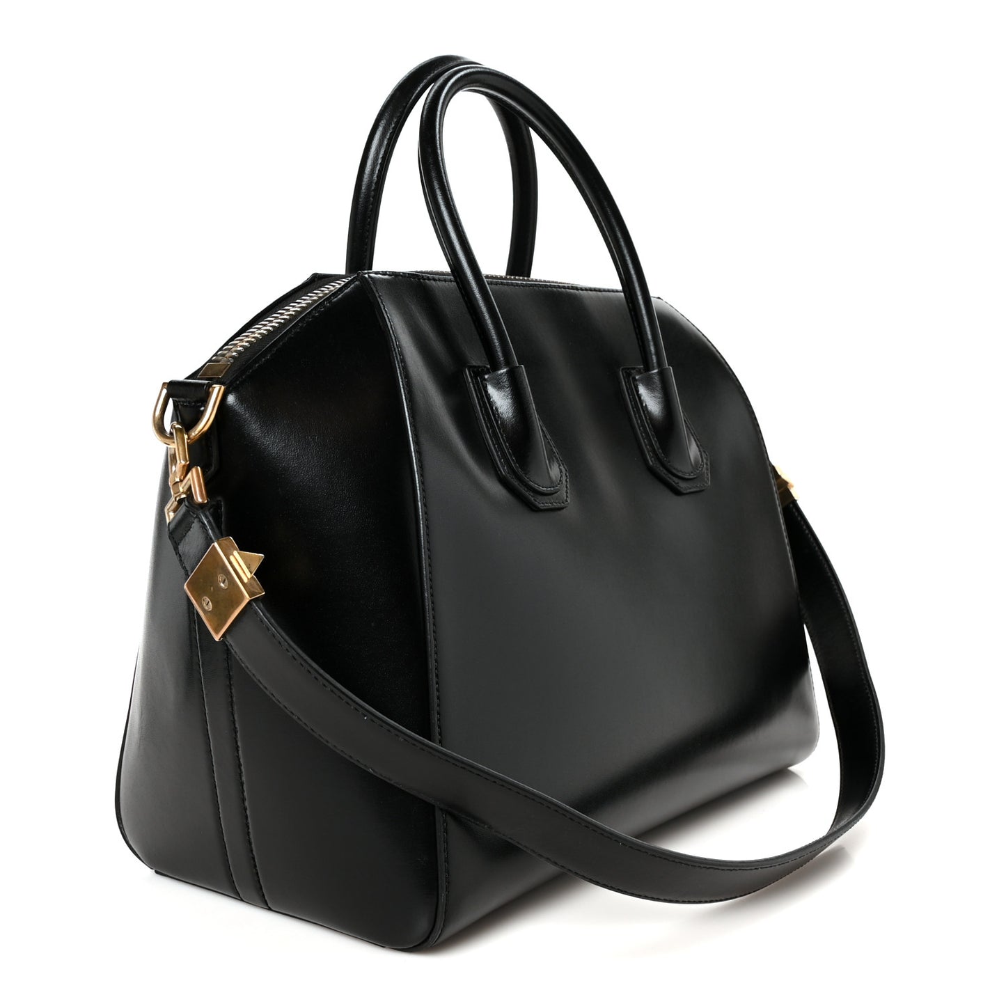 Shiny Lord Calfskin Medium Antigona Black