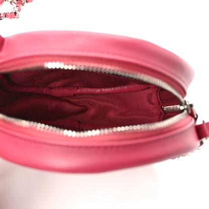 Chanel Lambskin Quilted Round Clutch With Chain Pink 5 of 9