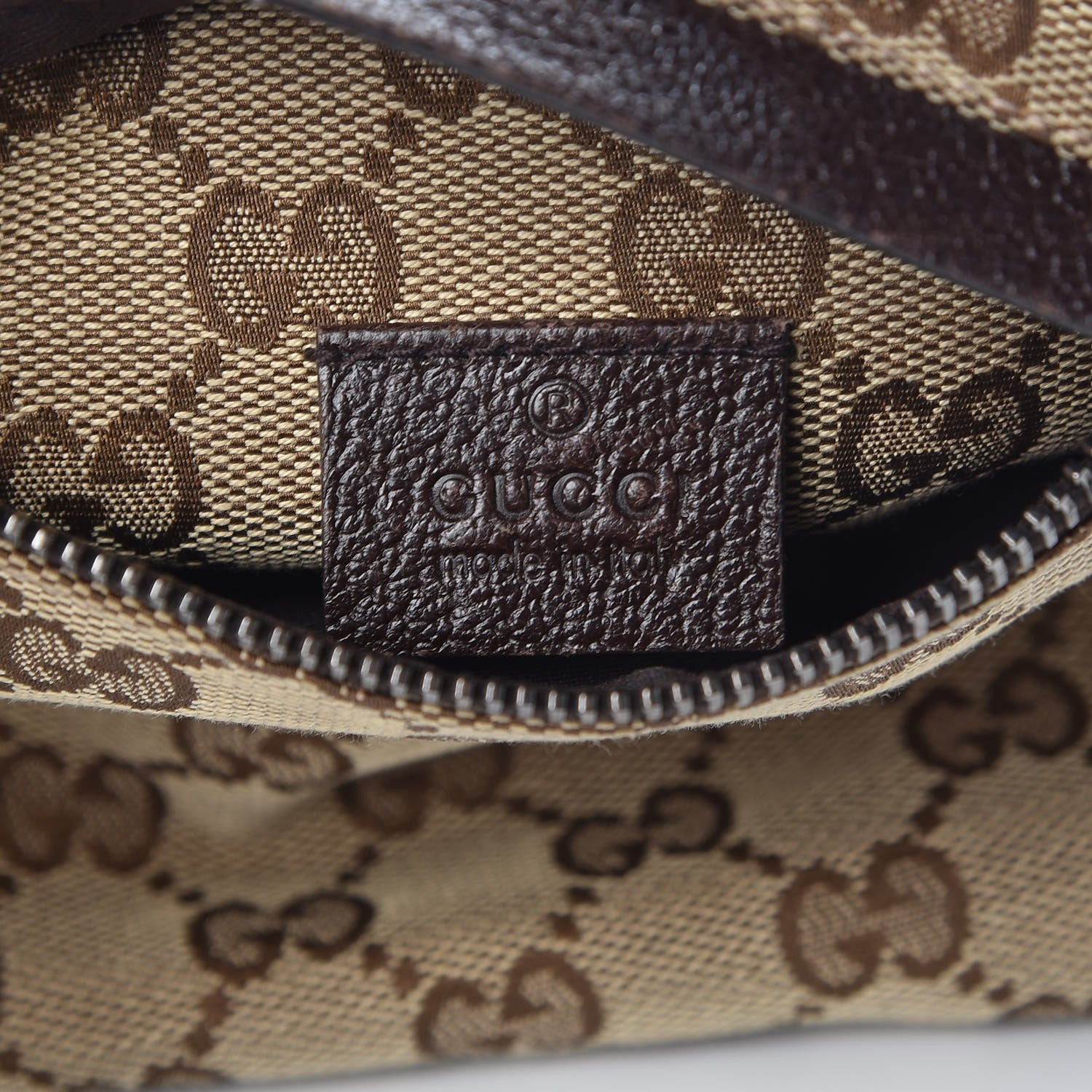 Gucci GG Monogram Double Pocket Belt Bag Dark Brown 7 of 8