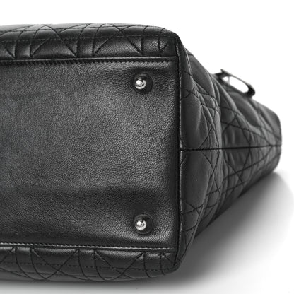 Christian Dior Lambskin Cannage Small Soft Lady Dior Tote Black 7 of 7