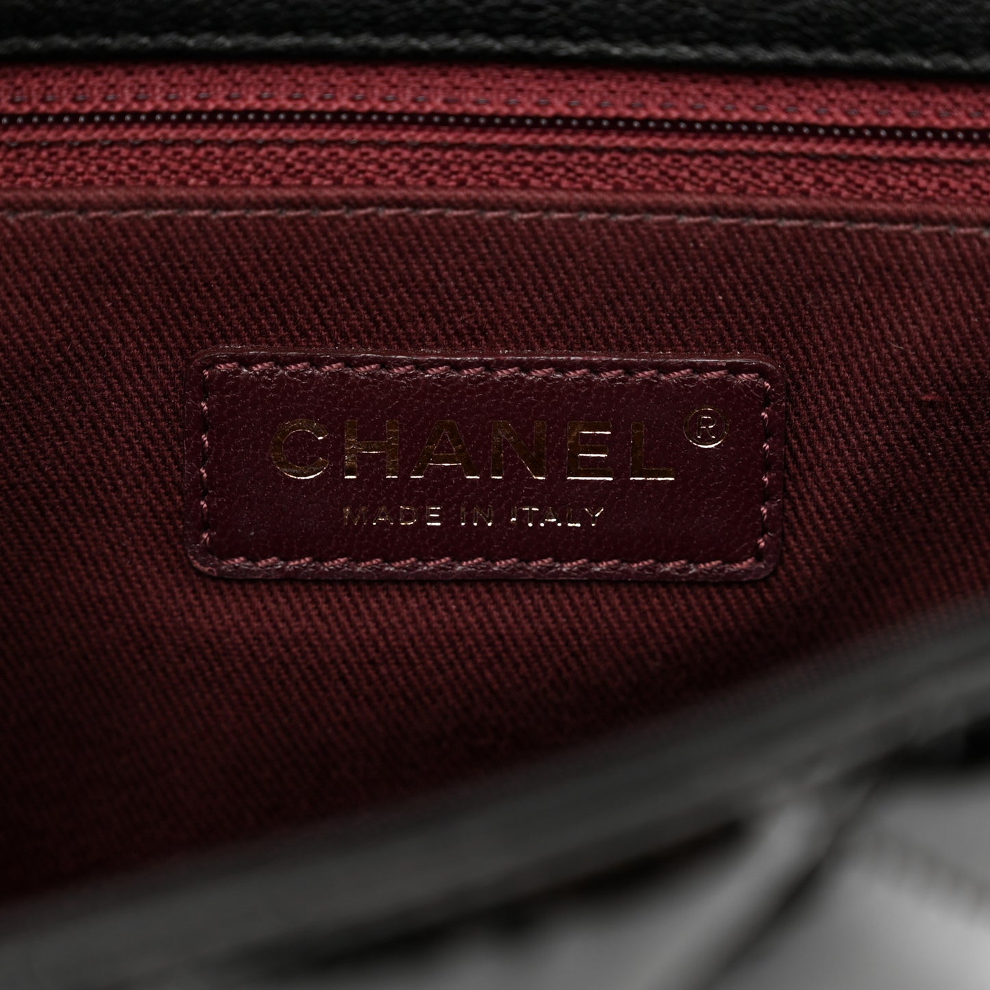 Patent Goatskin Quilted Medium CC Eyelet Flap Black